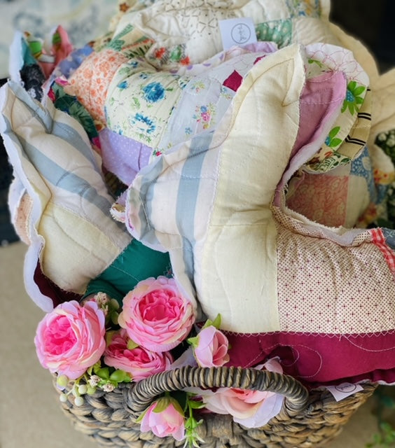 Vintage Quilted Bunny Pillows