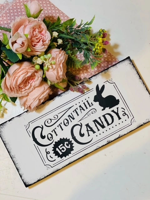 Cottontail Candy Vintage Sign